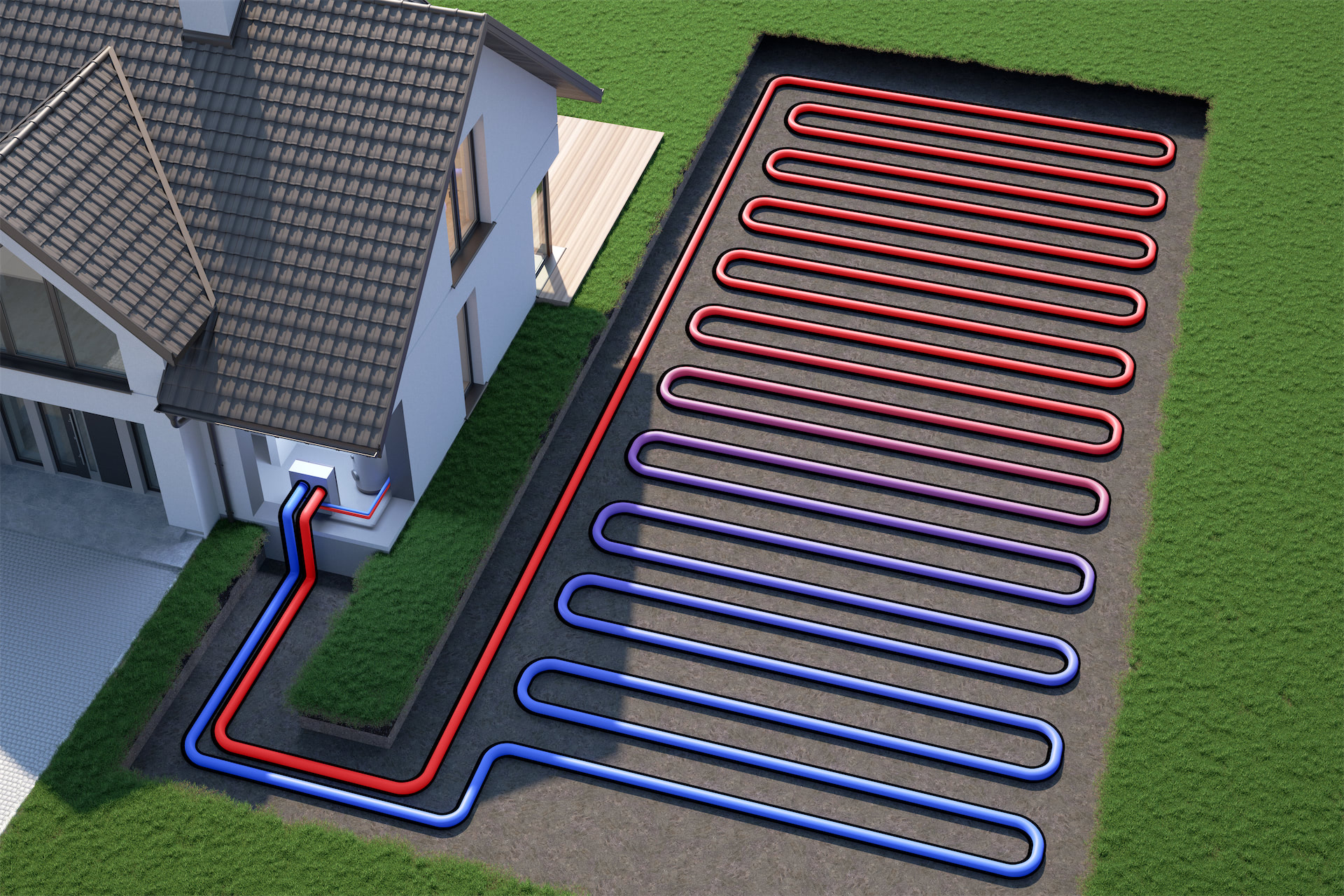 Geothermal loop pipes